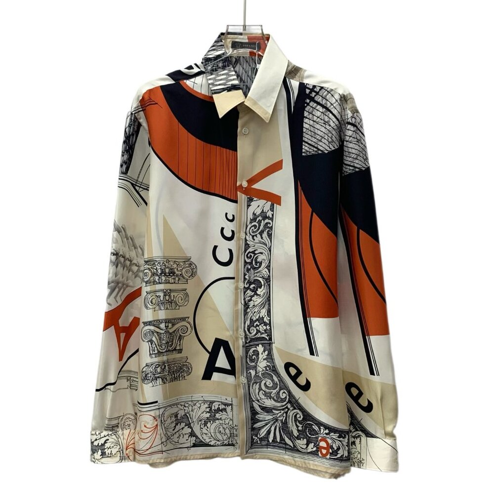 Versace Color-Block Pattern Printed Collared Sing… - image 1